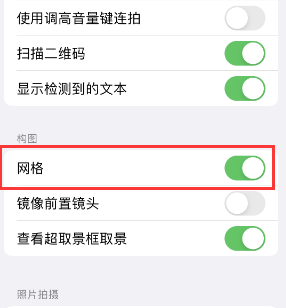 屯留苹果手机维修网点分享iPhone如何开启九宫格构图功能